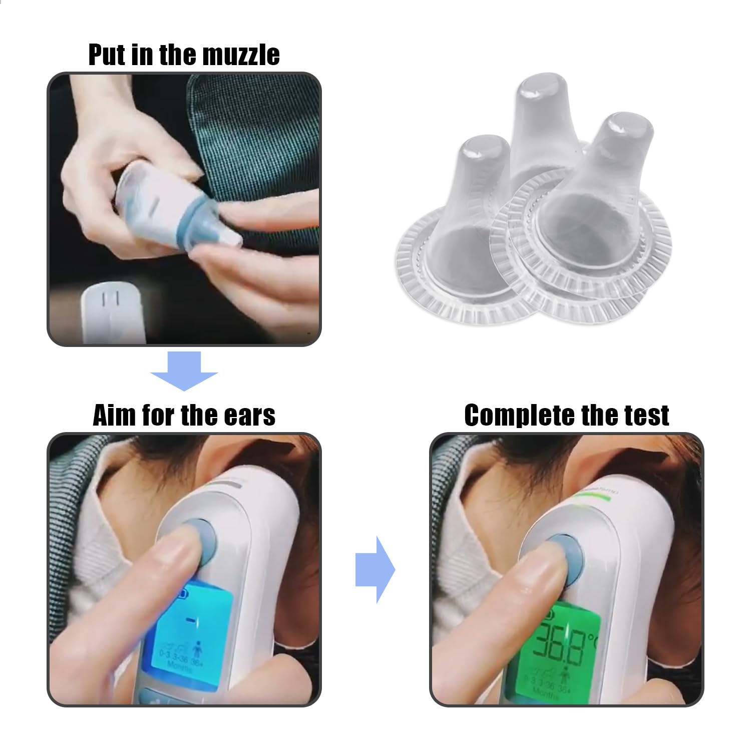 YSDYY Pack of 100 Ear Thermometer Protective Caps, Ear Fever Thermometer Replacement Caps - Image 4