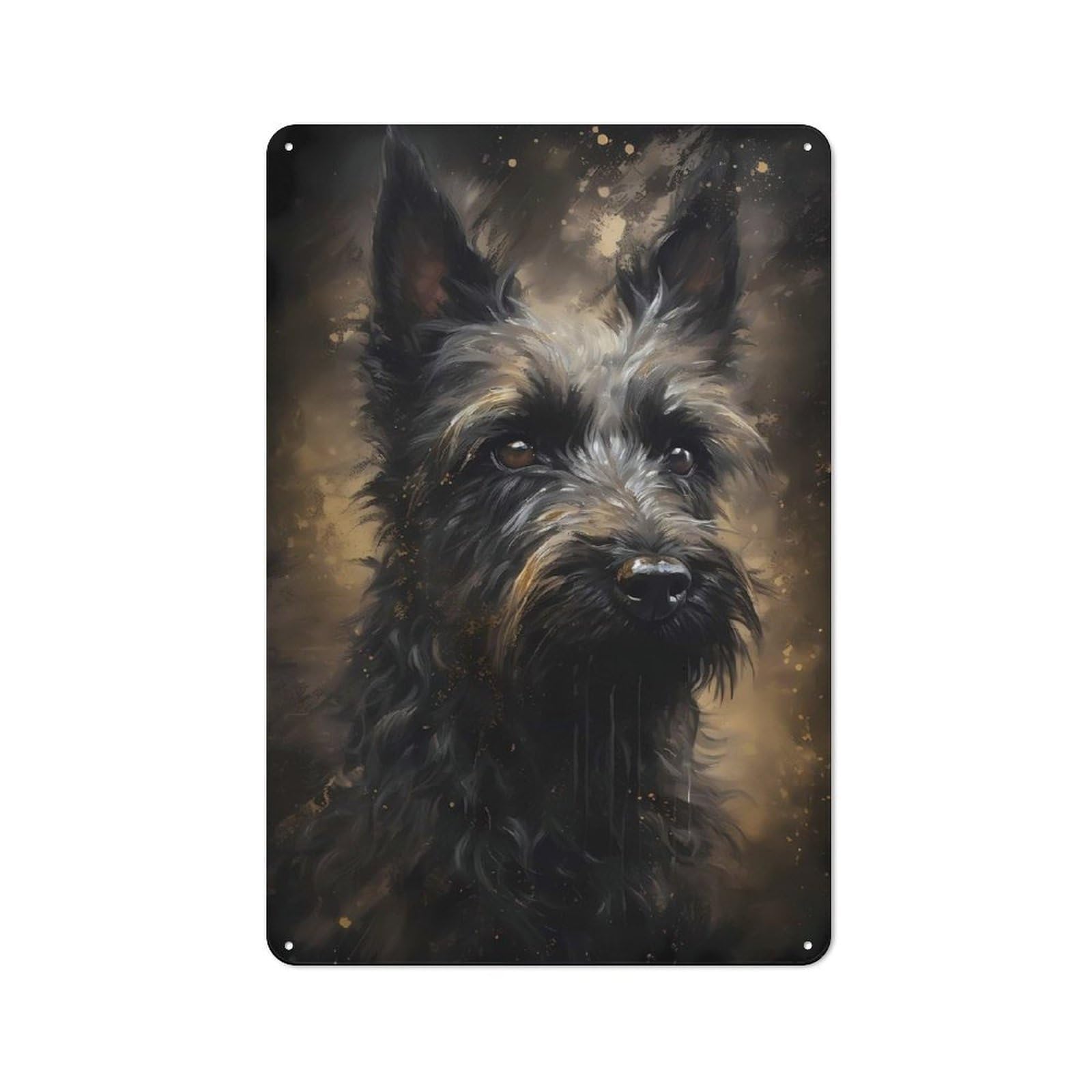 Tin Wall Plaque 30x20cm with Miniature Schnauzer Dog for Café Or Home Bar, New-space Wall Decor for Hospitality Decor Collectors