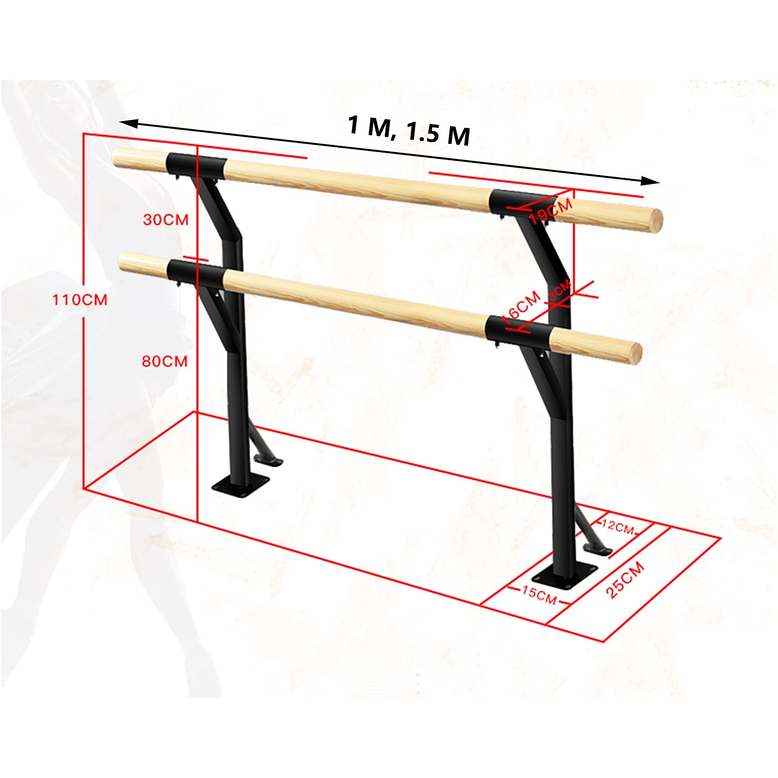 Double Layer Barre Ballet, Portable Freestanding Barre Bar Equipment, Lightweight Adjustable Ballet for Adults Children Exercise