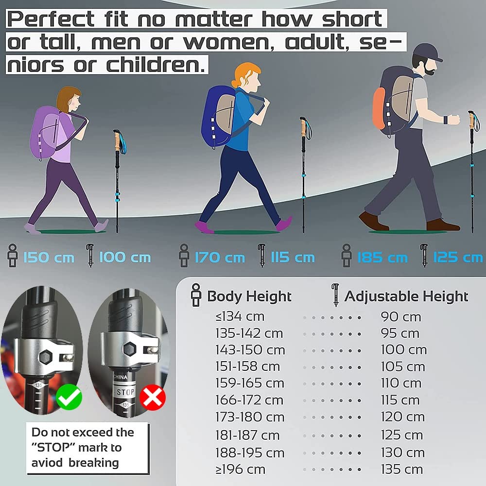 2 szt. kijki trekkingowe ze stopu aluminium na zewnątrz kemping przenośny kij turystyczny dla