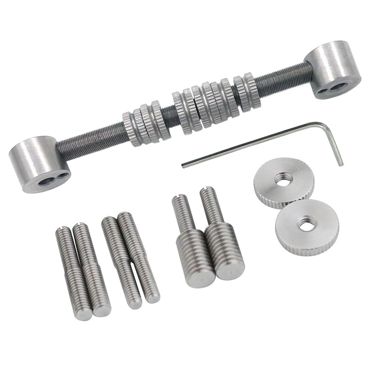 TUOREN Electric Guitar Roller Bridge Vintage Stainless Steel Space Control Adjustable Roller 6 String Electric Guitar Bridge Replacement Parts for Tremolo