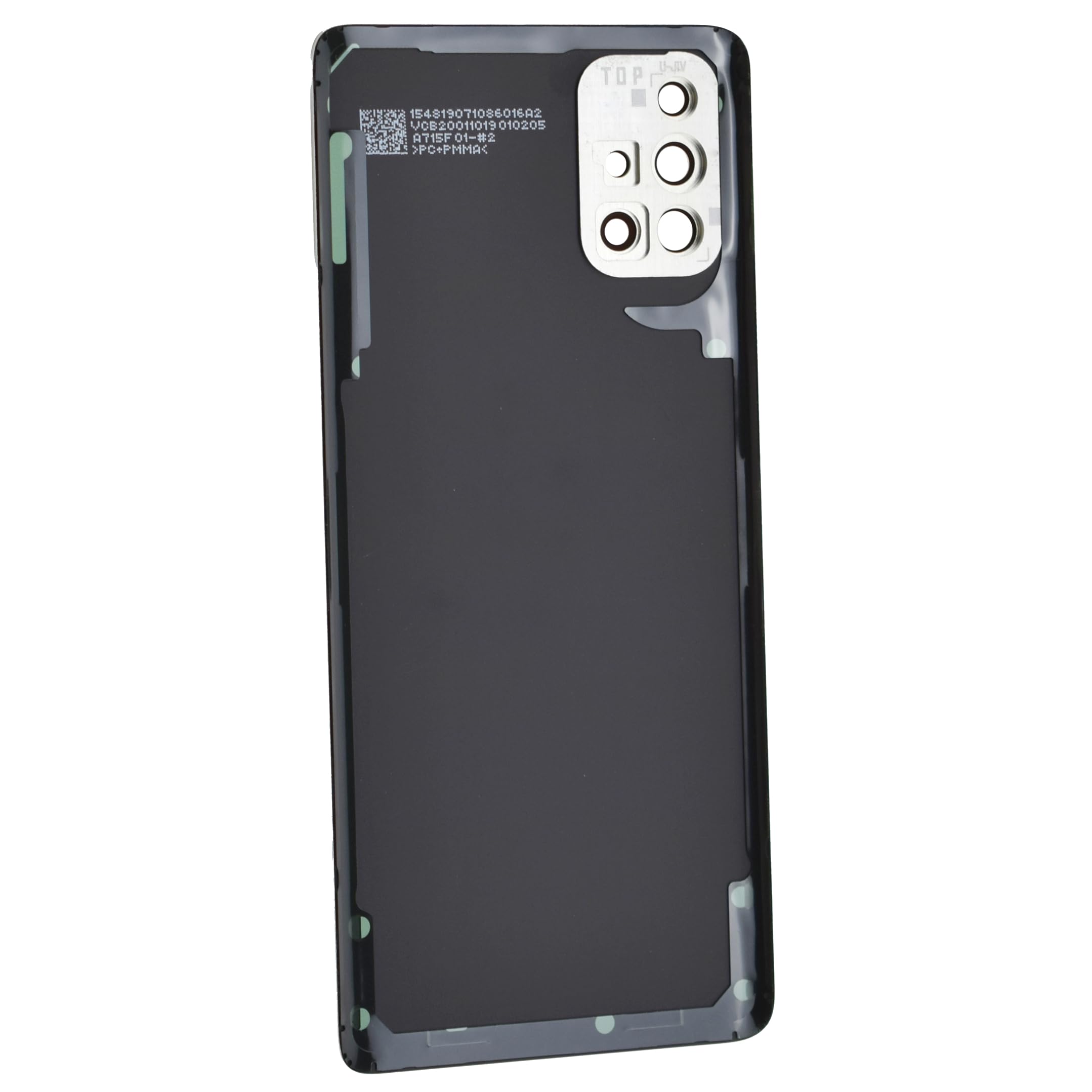 Prism Cube White Plastic Back Cover Replacement for Samsung Galaxy A71 SM-A715F with Rear Camera's Frame and Glass Pre Cut Adhesive and Tool Kit