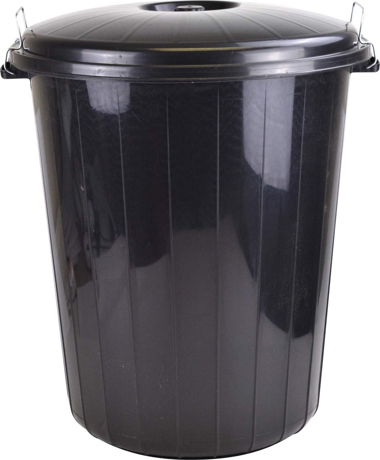 Sterling Ventures Black 70L Plastic Bin Rubbish Waste Paper Recycling Dustbin Animal Feed Seed Storage