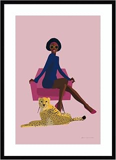 Amanti Art Framed Wall Art Print 33x24 Wild Lounge II Grandeur by Omar Escalante, People Wall Art, Modern Contemporary Decor, Large Poster Painting Artwork for Living Room, Bedroom, Bathroom, Kitchen