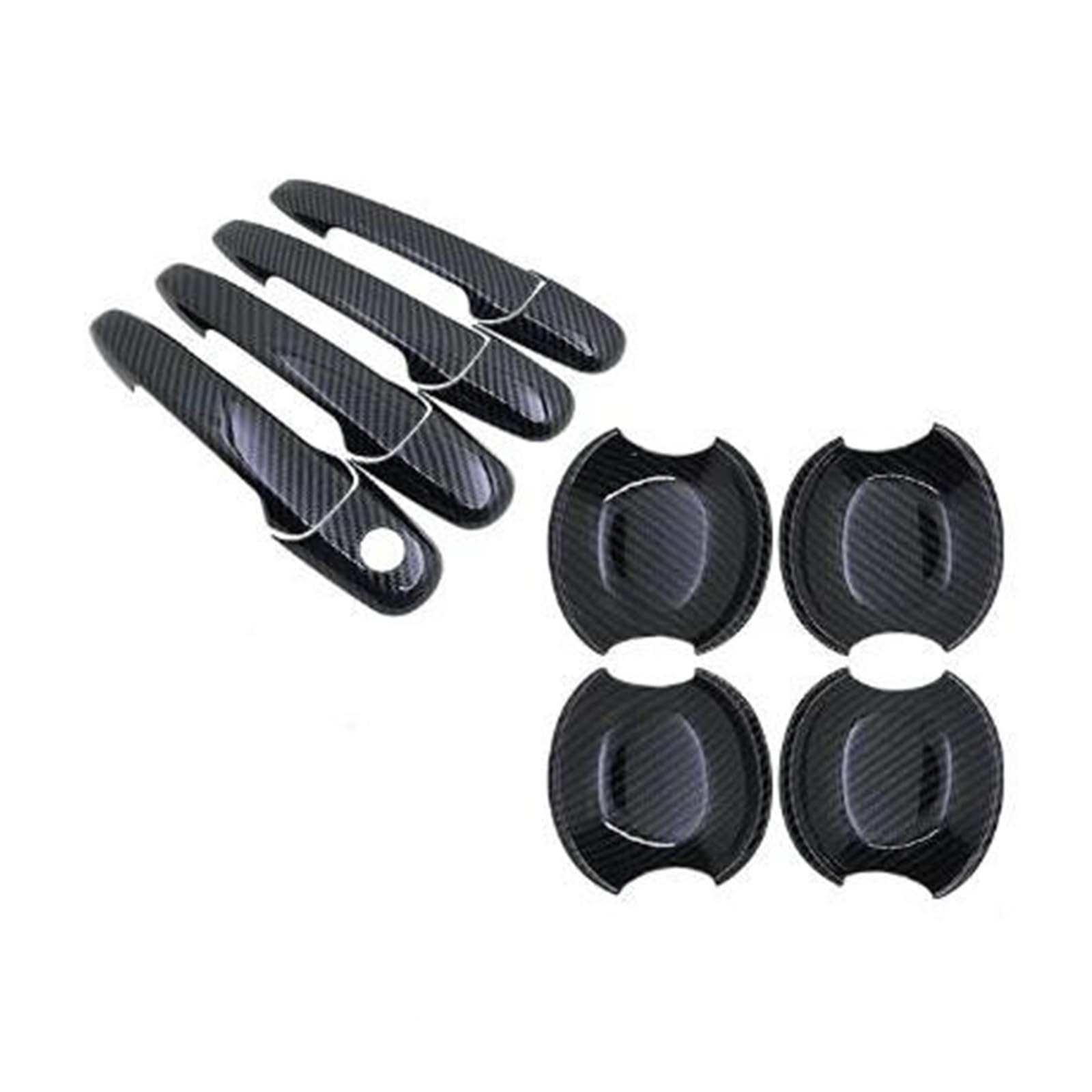 NVNZMFPPW Black Carbon Fiber for Mazda 3 BK Sedan Hatch MPS 2004 2005 2006 2007 2008 2009 Door Handle Cover Refit Sticker Car Accessories(Handle Bowl 4 Door)