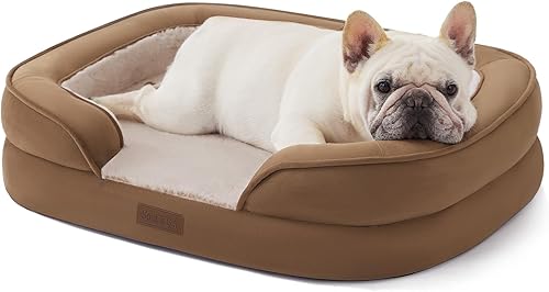 Miniatura 13 de Soft Touch - Cama ortopédica para perros grandes con parte superior de pelo sintético, sofá para mascotas impermeable con funda extraíble y lavable