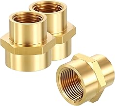 3 Pcs Raccord Femelle À Femelle, 3/4" FNPT x 1/2" FNPT Couplage Laiton À Tête Hexagonale pour Automobile, Transfert de Fluides, Jardinage Domestique, Plomberie