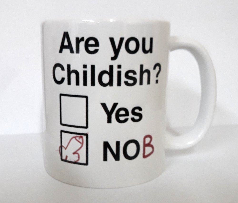 Top Banana Am I Childish? Funny Rude Glossy Joke Mug