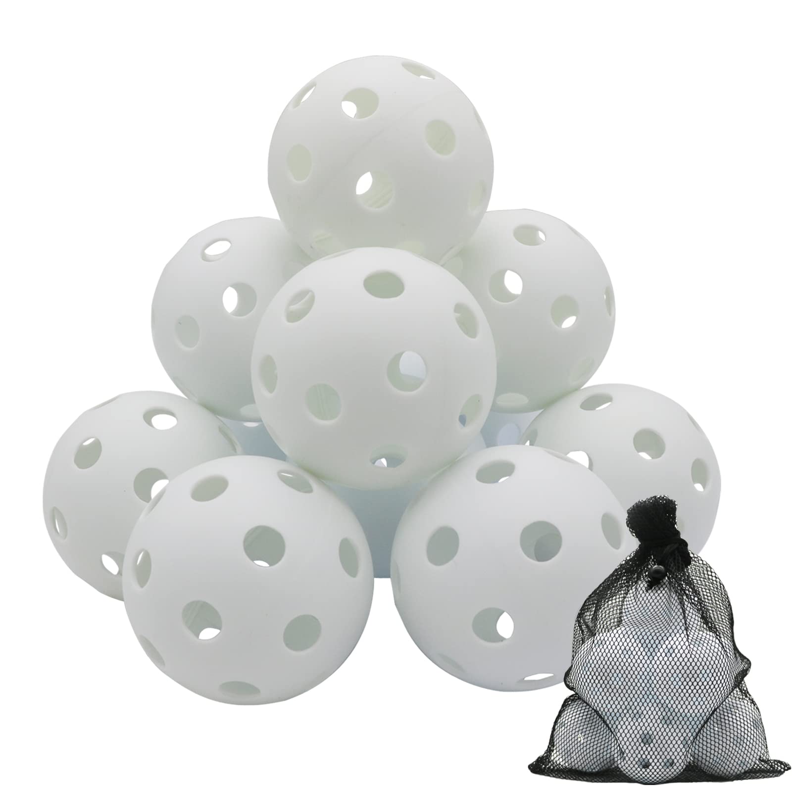 AvesferPlastic Baseball Soft Practice Baseballs for Hitting Indoor Outdoor Lightweight Balls Hollow Baseball for Team Drills Batting Coaching Training 9 inch 12 Pack (White)