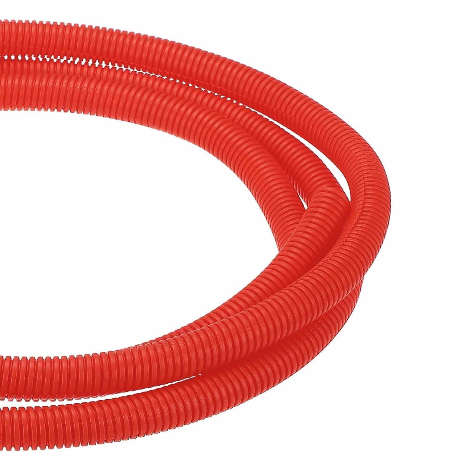 DMiotech 50ft Wire Loom Split Tubing 1/2 Inch, Cord Protectors from Pet Flexible Conduit Cable Management for Office Home Garden, Red