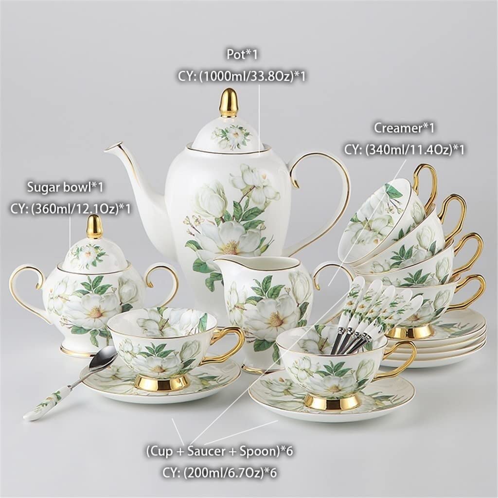 Wzór herbaty lekki luksusowy zestaw do kawy Angielska porcelana zestaw do herbaty ceramiczny garnek mlecznik cukiernica zestaw czajniczek prezent ślubny prezent dla przyjaciela (A jak pokazuje zdjęci