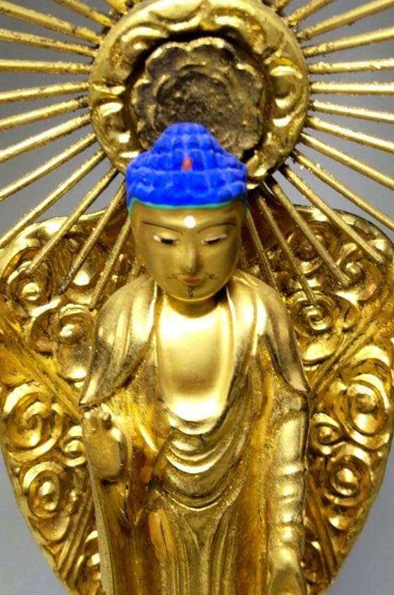 阿弥陀如来 木彫り仏像 純金箔押 【公式通販】