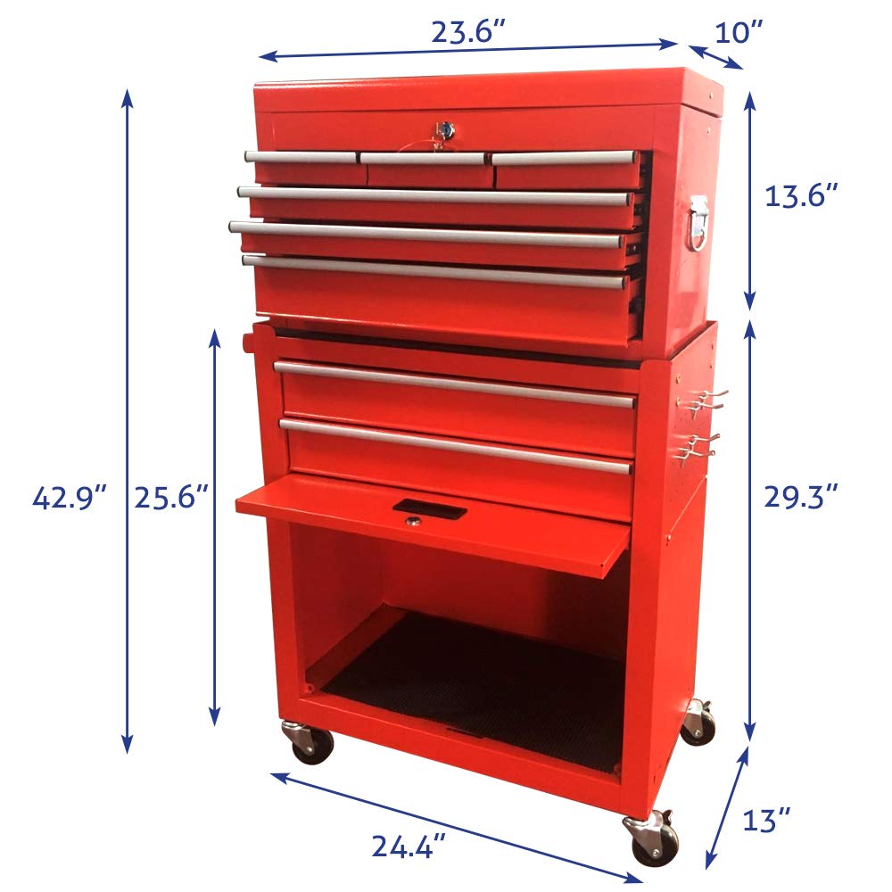Buy Nee 8Drawer Tool Chest Tool Box, Rolling Tool Chest with 4 Wheels