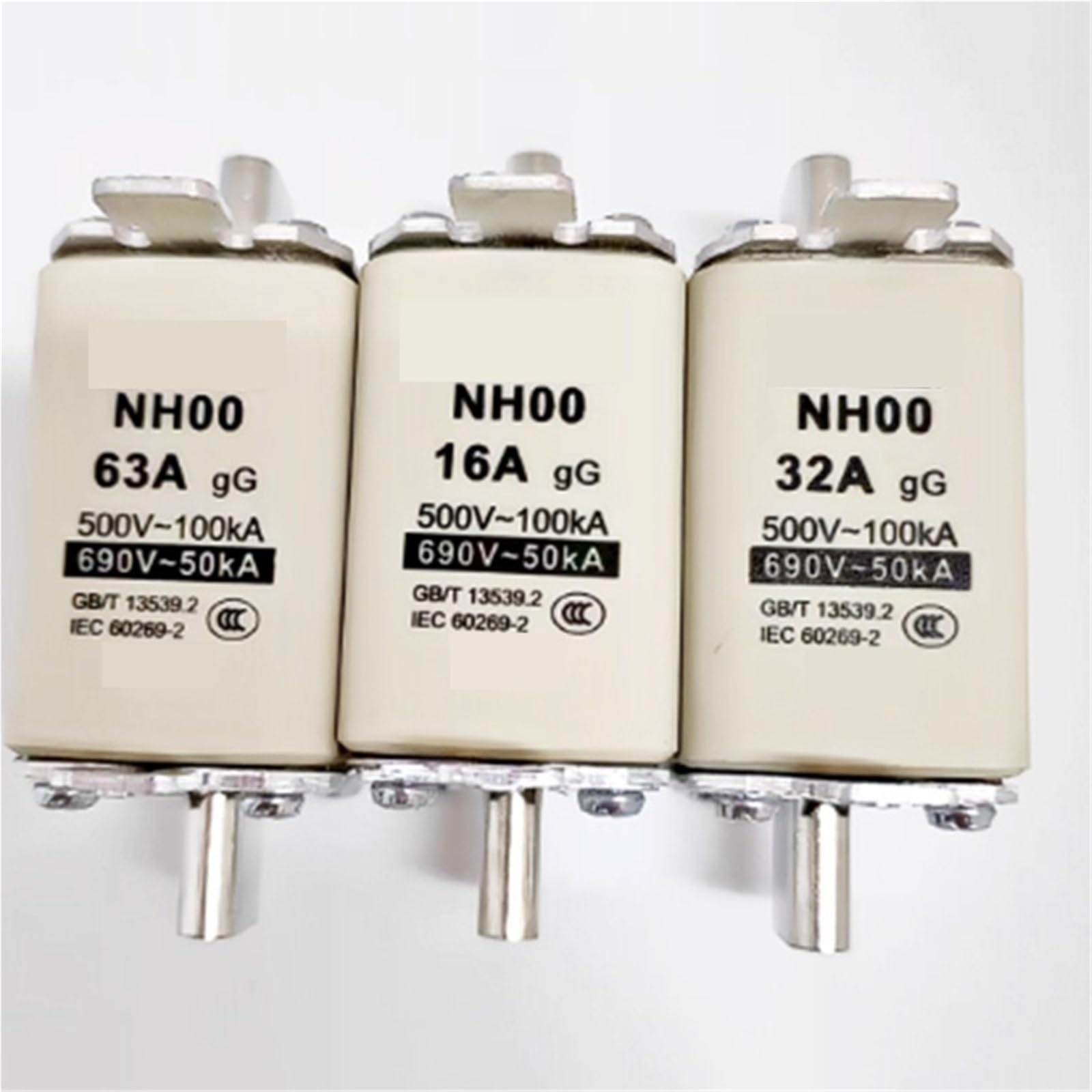 NH00 NHOO 690V gG 10A ~ 160A kwadratowy bezpiecznik kontaktowy w kształcie noża (zwykły) bezpiecznik ceramiczny (125A)