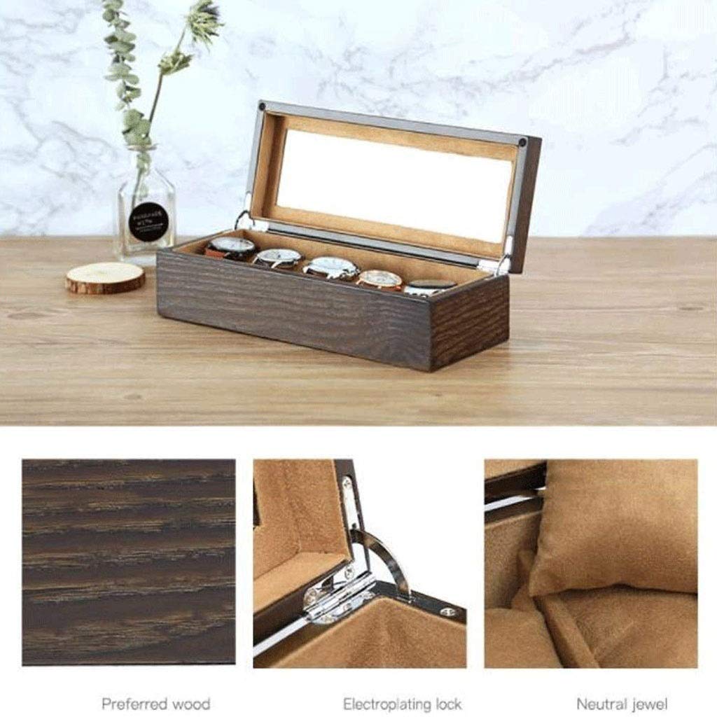 XBTGS Scatola per orologi – Scatola per orologi in legno con tetto apribile per orologi e gioielli