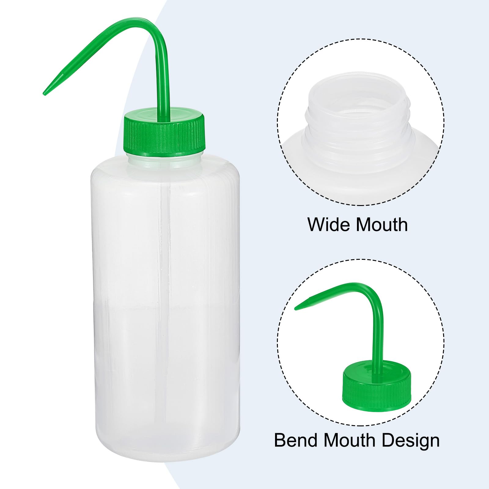PATIKIL 1000ml Bottiglia Per Lavaggio, 4pcs Bottiglia Di Plastica A Compressione A Bocca Larga Strumenti Per Innaffiare Per Schiuma Per Sapone Verde Pulizia Lavaggio Irrigazione