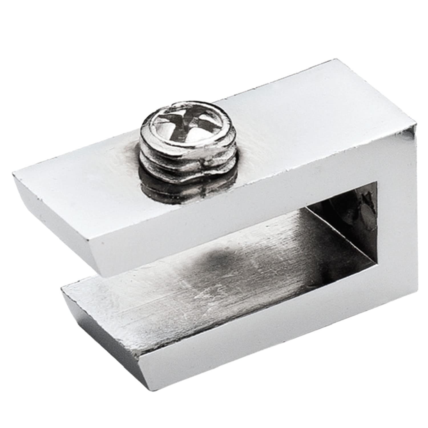 Badem10 Cam Tutucu Ahşap Raf Tutucu Cam Etejeri Metal U Tipi Krom Metal Vidalı (4 ADET)