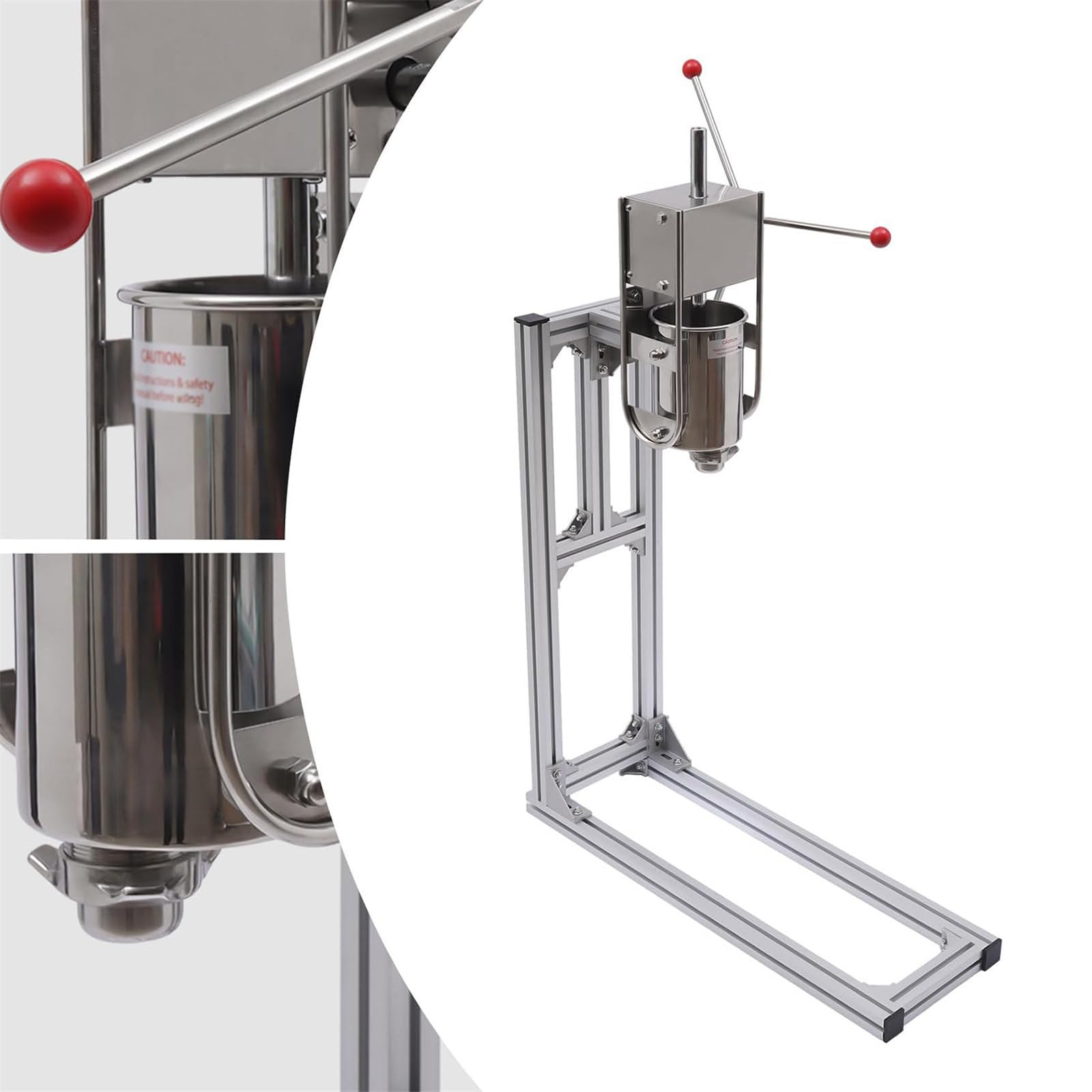Machine à churros latine, 3L 5L 7L, en acier inoxydable, avec 6 buses, support de travail en forme de L, pour une utilisation professionnelle ou domestique,5L