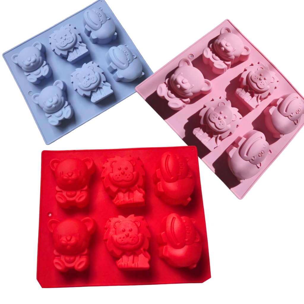 Forma de Silicone para Cupcake com 6 Cavidades Bichinhos – Molde Antiaderente Flexível