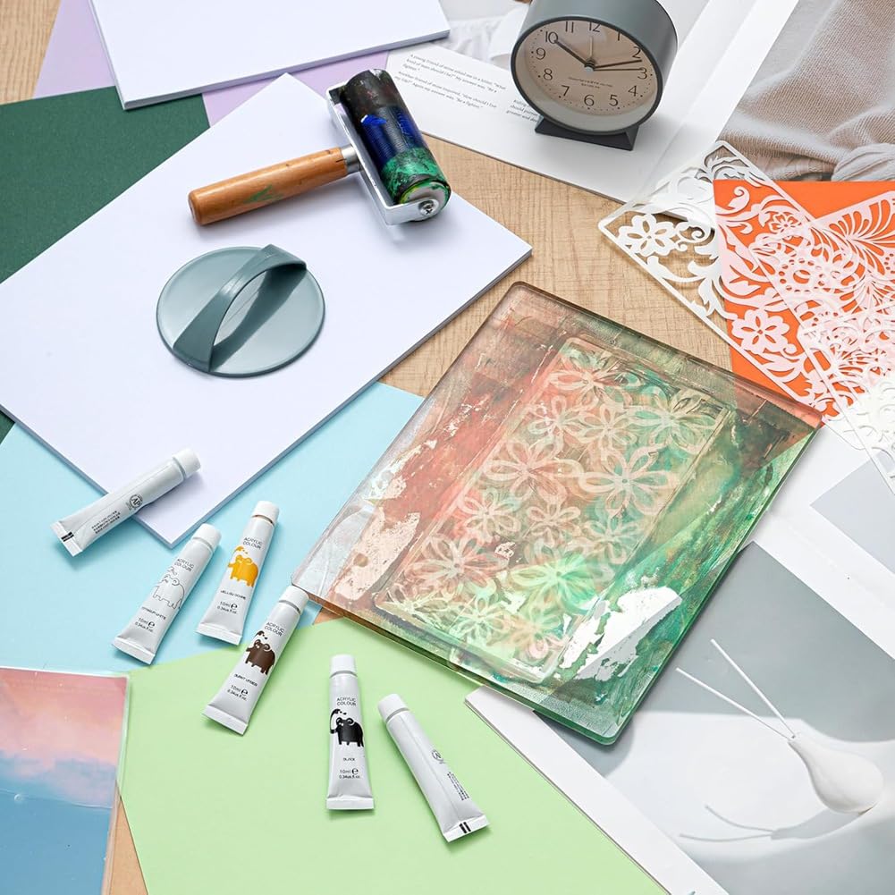 Kit de plaque d'impression en gel pour impression sur papier et acrylique - 20,3 x 25,4 cm, 12,7 x 17,8 cm