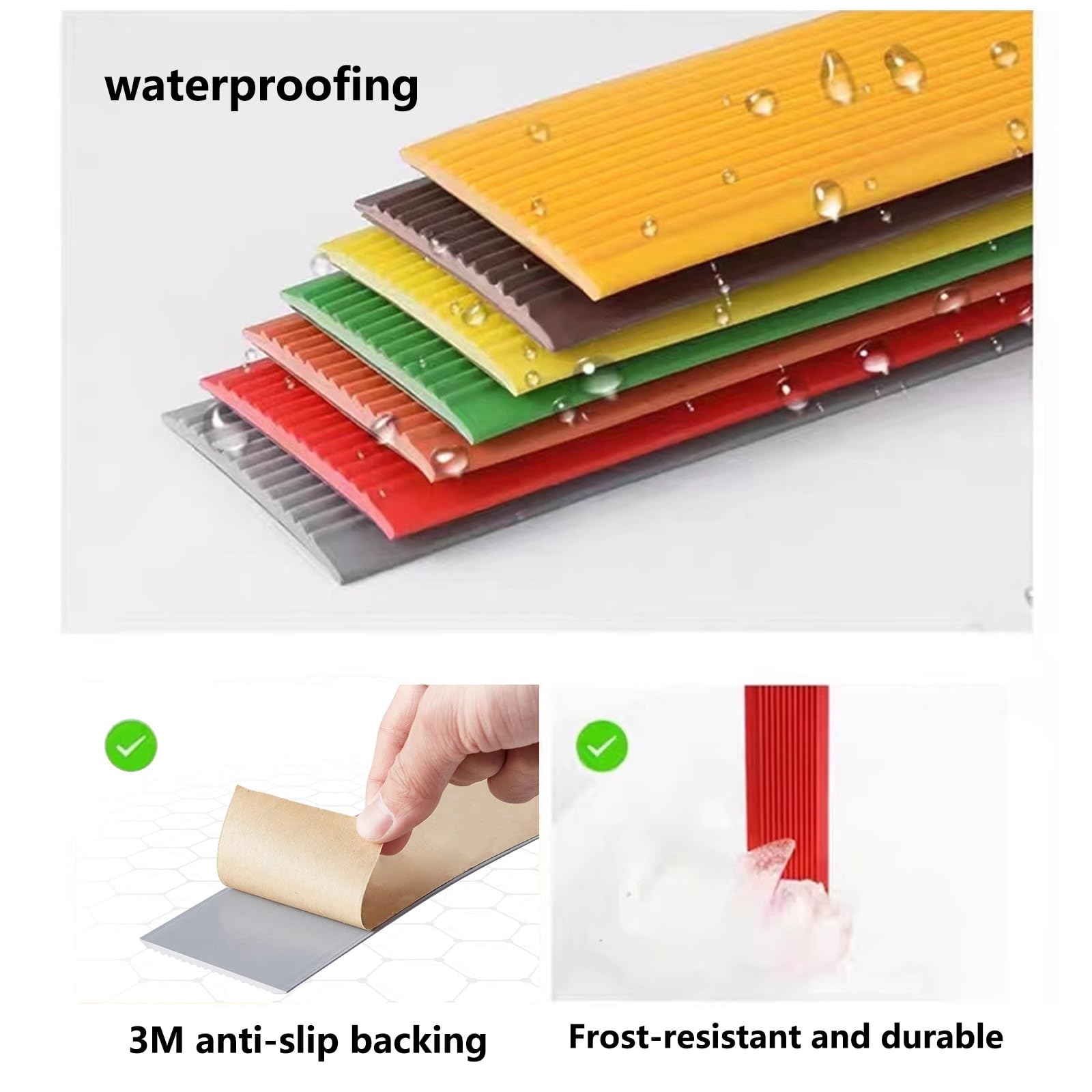 Borde De Escalera De Goma De PVC, Tira De Vinilo Autoadhesiva Antideslizante Para Escalera, Perfil De ÁNgulo De La Nariz De La Escalera, Para Peldaños De Interior Y Exterior, Borde De Goma De PVC(Yell