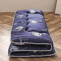 Vista 450 de Colchón futón japonés de piso gris constelación, de piso tatami, portátil, para acampar, para niños, sofá cama plegable enrollable con protector