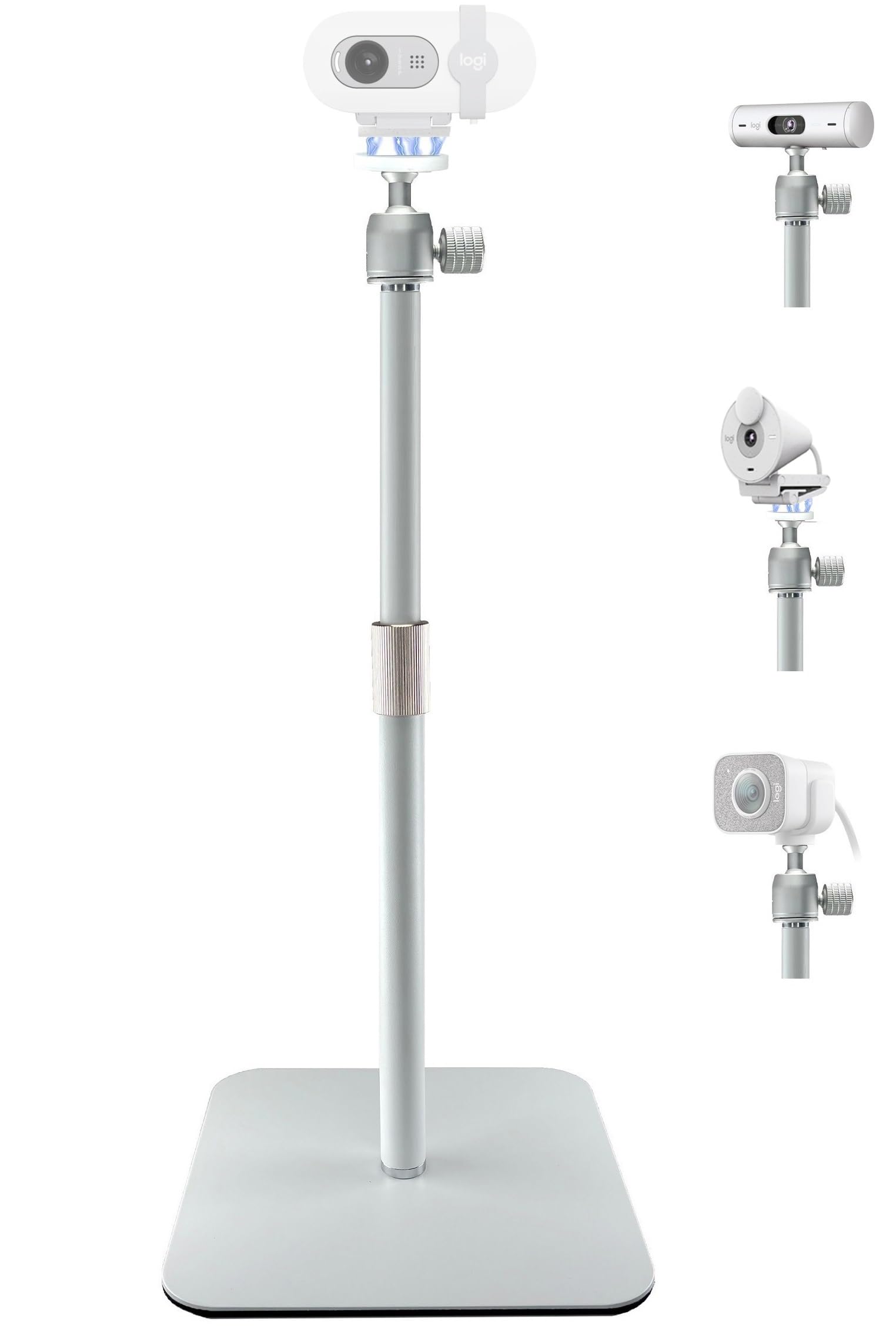 Support magnétique pour webcam Logitech Brio 100, Brio 300, Brio 500, C270, C310, StreamCam et OBSBOT insta360 Blanc