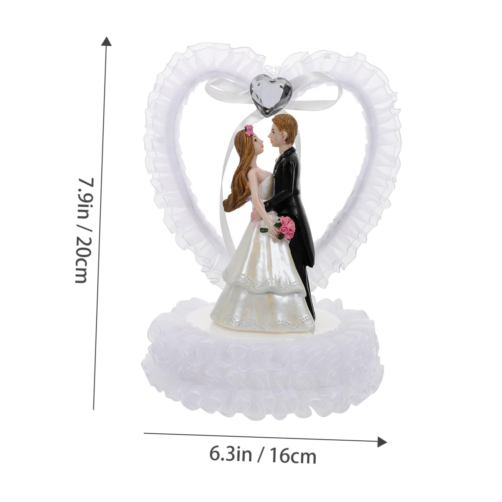 Kristall Brautpaar Figur Hochzeitstorte Deko Romantisches Tischdeko Klein
