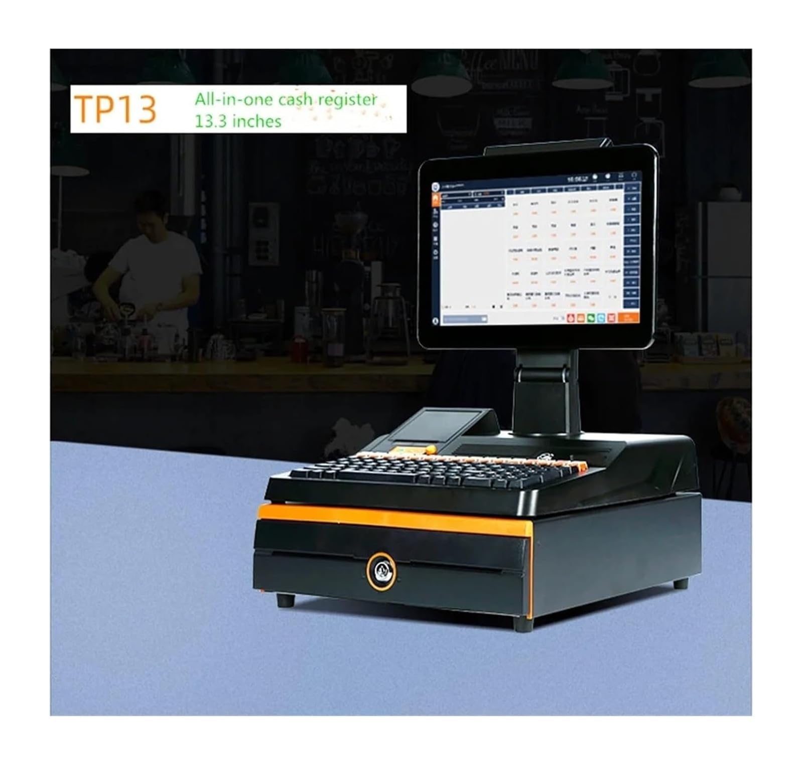 Écran Tactile de 14,1 Pouces, Caisse enregistreuse, Clavier, Imprimante 58mm Intégrée, Pack Complet, Ordinateur de Point de Vente, Point de Vente d'Usine, Caisse enregistreuse pour