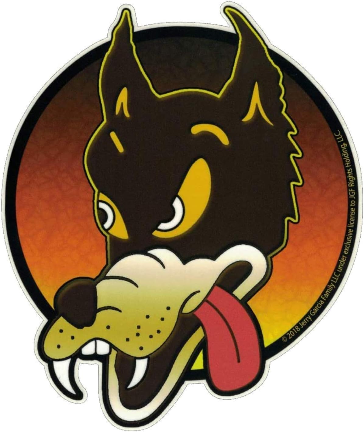 Grateful Dead Jerry Garcia Guitar Wolf Small Sticker For Laptops, Car Bumpers or Windows 2-by-2.5 Inches