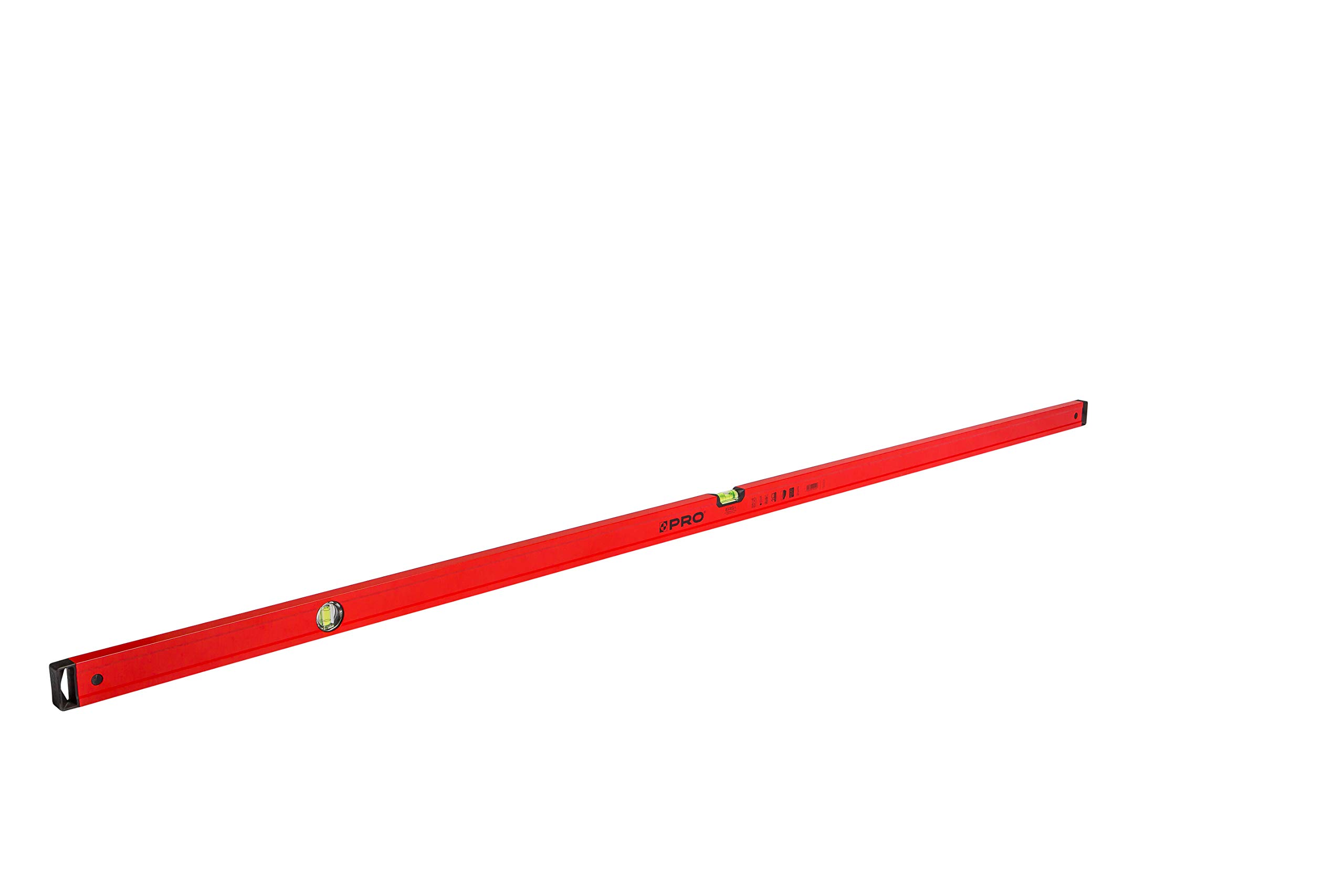 PRO600 Niveau À Bulle 200cm avec Profil Ergonomique - ERS+ (Easy Reading System) - Précision de 0,5 mm/m - Niveau a Bulle précis avec embouts Antichocs - Couleur Rouge
