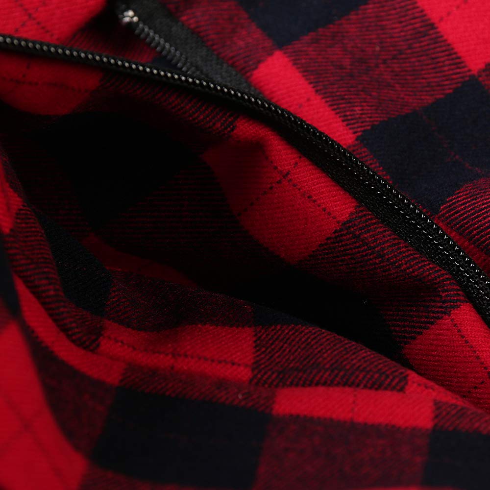 Aeslech Falda de lana plisada a cuadros para mujer, falda de invierno de uniforme escolar de cintura alta para niñas
