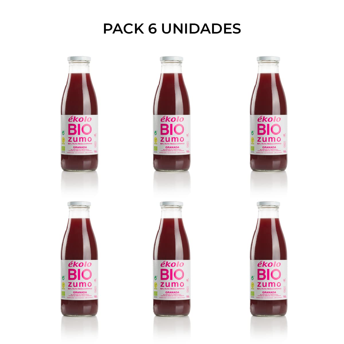 EKOLO Zumo de Granada Ecológico 100% Exprimido 6x750 ml
