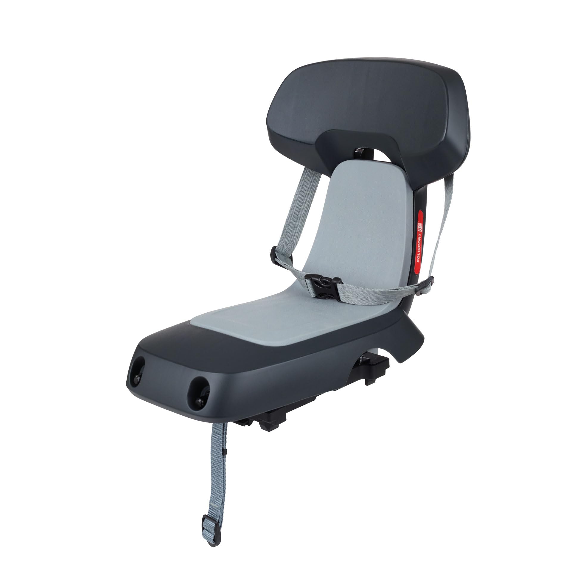 POLISPORT 8636100022 - Guppy Junior Fahrradkindersitz Hinten MIK-HD für Kinder ab 6 Jahren, kompatibel mit Fahrrädern von 24''-29'' und E-Bikes mit MIK HD-Gepäckträger max.27 kg in Dunkelgrau