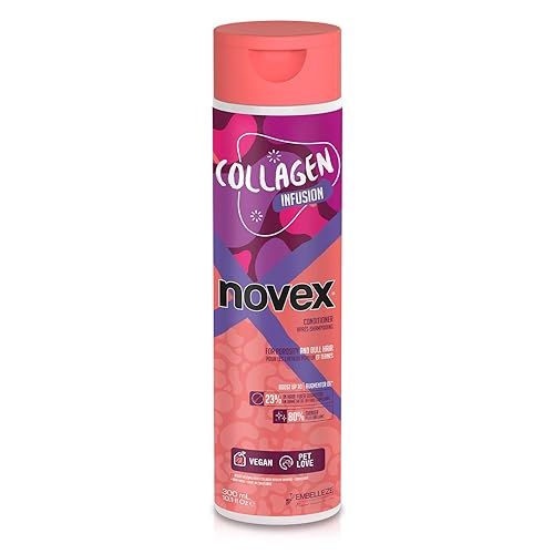 NOVEX Acondicionador de infusión de colágeno orgánico para un cabello más fuerte y grueso y brillante, 10 onzas, fórmula vegana