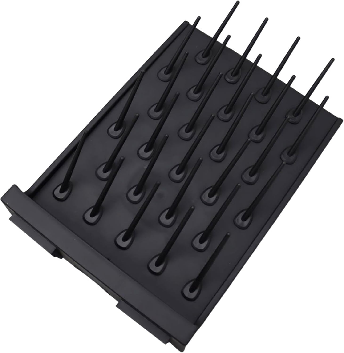 27 Pegs Lab Glass Drying Rack Wall-Mounted Laboratory Drying Rack One Side Detachable PP Construction Education & lab Cleaning Equipment Black