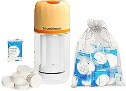 Aquecedor de lenços umedecidos portátil, aquecedor de lenços umedecidos para bebês, lenços comprimidos/dispensador de toalha com 40 peças de toalhas comprimidas, máquina de lenços faciais úmidos