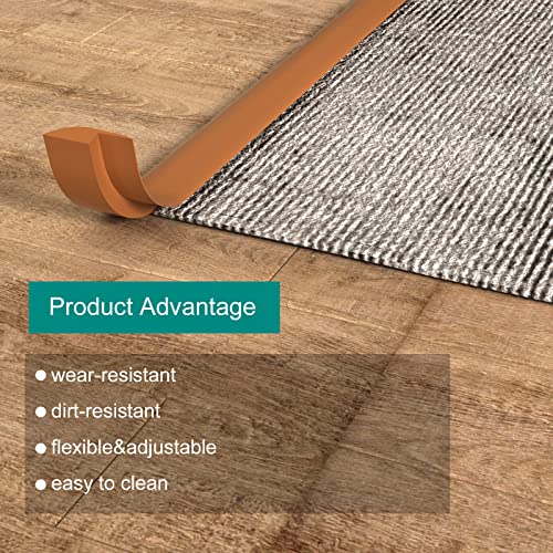 Yuzzy 6.56Ft Carpet Floor Transition Strip Self Adhesive Carpet & Floor Edging Trim Strip Pvc Peel And Stick Threshold Transitions With A Height Less Than 5 Mm Carpet To Tile Transition Strip (Brown) #TOP6
