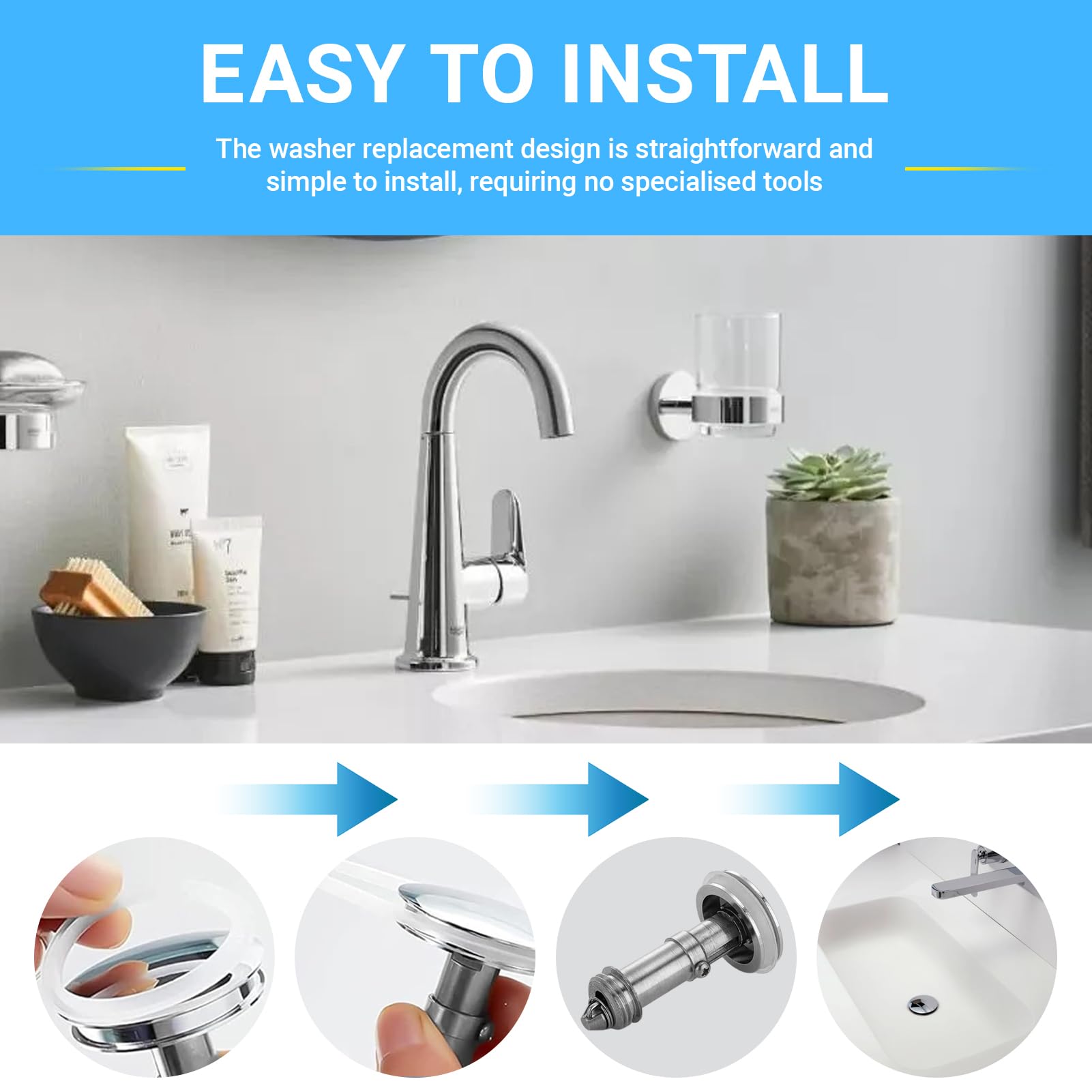 12 Juntas de Silicona Blancas para Tapón de Lavabo, Adecuado para El Tapón de Drenaje de Lavabo Emergente Tipo Empuje，Junta de Drenaje para Tapon Lavabo（38mm＆32mm） 2 Tamaños