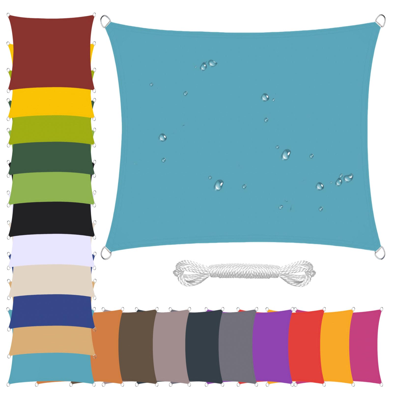 Toile ombrage rectangulaire extérieur pour abriter la terrasse de la pluie