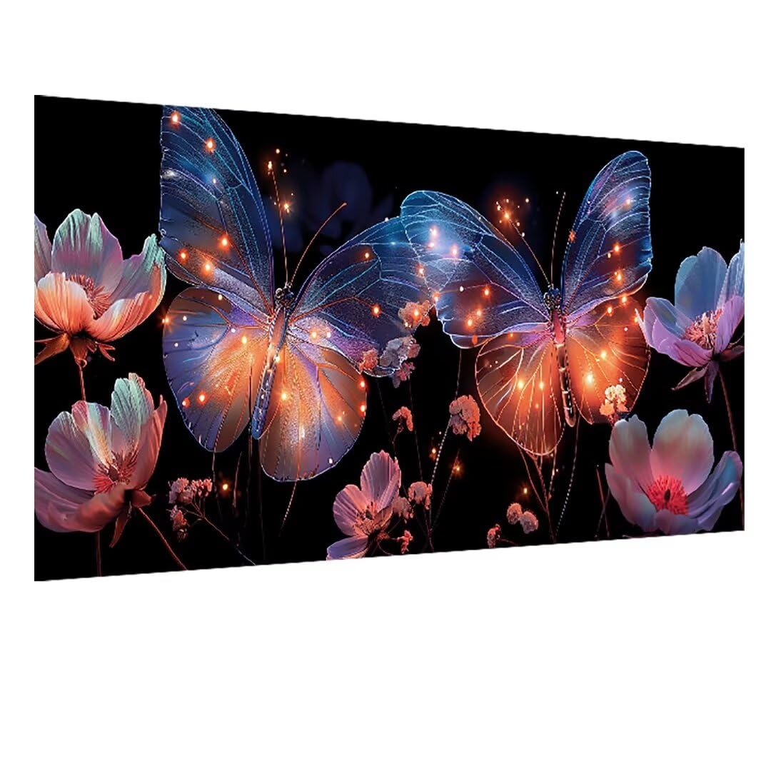 RYMILIE Kit per pittura con diamanti per adulti – Farfalla e fiori fai da