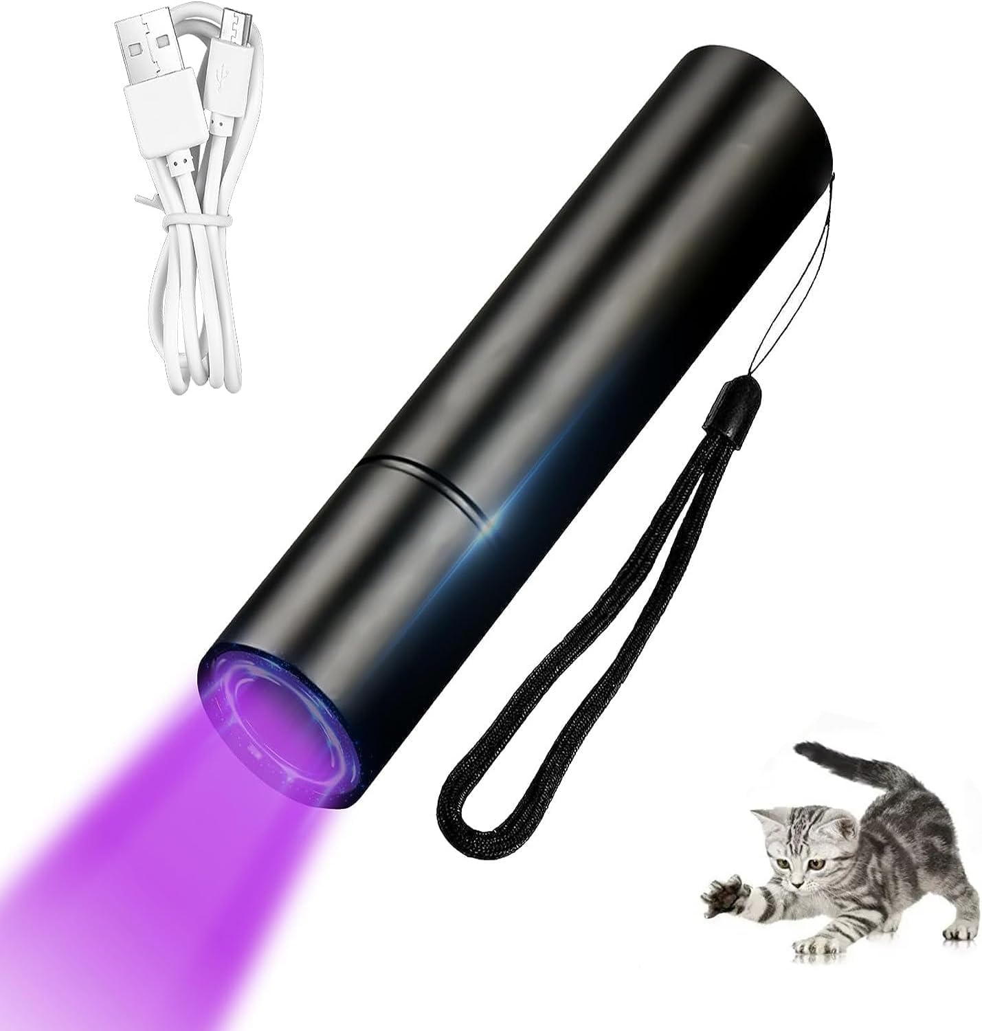 Calyrex Black Light Flashlights, LED Small UV Light 395nm, Handheld Urine Detector Light for Dog Cat, Dry Stains, Resin Curing, Bed Bug