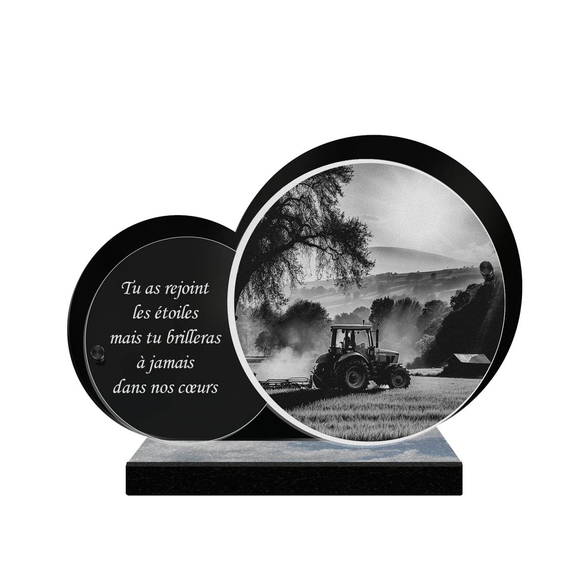 Plaque mortuaire pour agriculteur et hommage personnalisé au cimetière