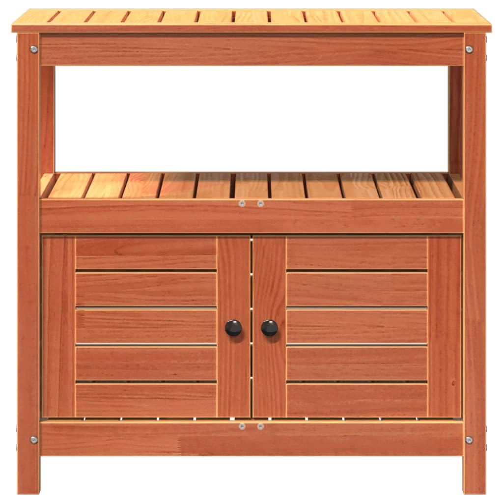 Relaxdays Table De Jardinage Avec Roulettes - 120x97x49cm, Bac Et Tiroir, Bois Et Plastique