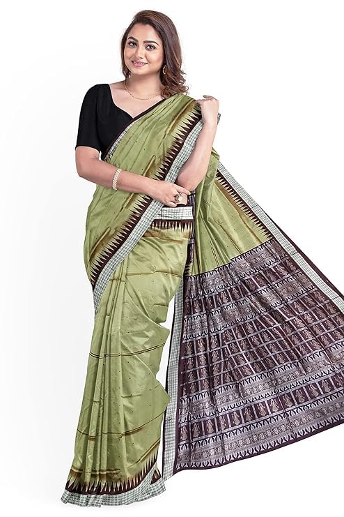 Image of Handmade Pure Bomkai Silk Saree Khandua Natural Silk Ikkat Saree For Women /Ethnic Wear /Traditonal Saree /Handloom Saree With Regular Fit Blouse Piece