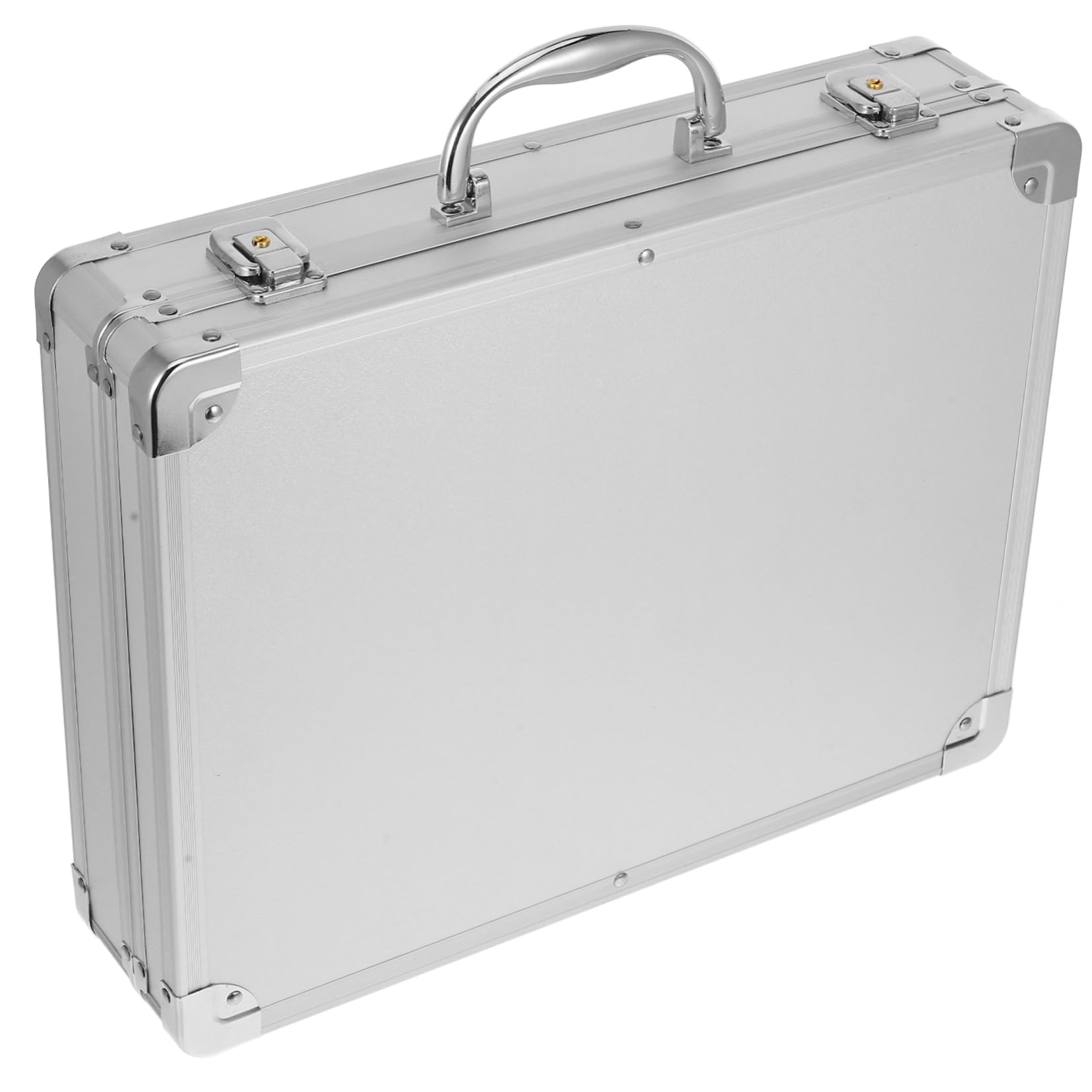 Caja de Herramientas Portátil de Aluminio Protección Antiimpactos, Cerradura Segura, Capacidad Mediana 36x27,5x7 Cm, Organizador Multiusos para Camping y Uso Profesional, 1 Unidad