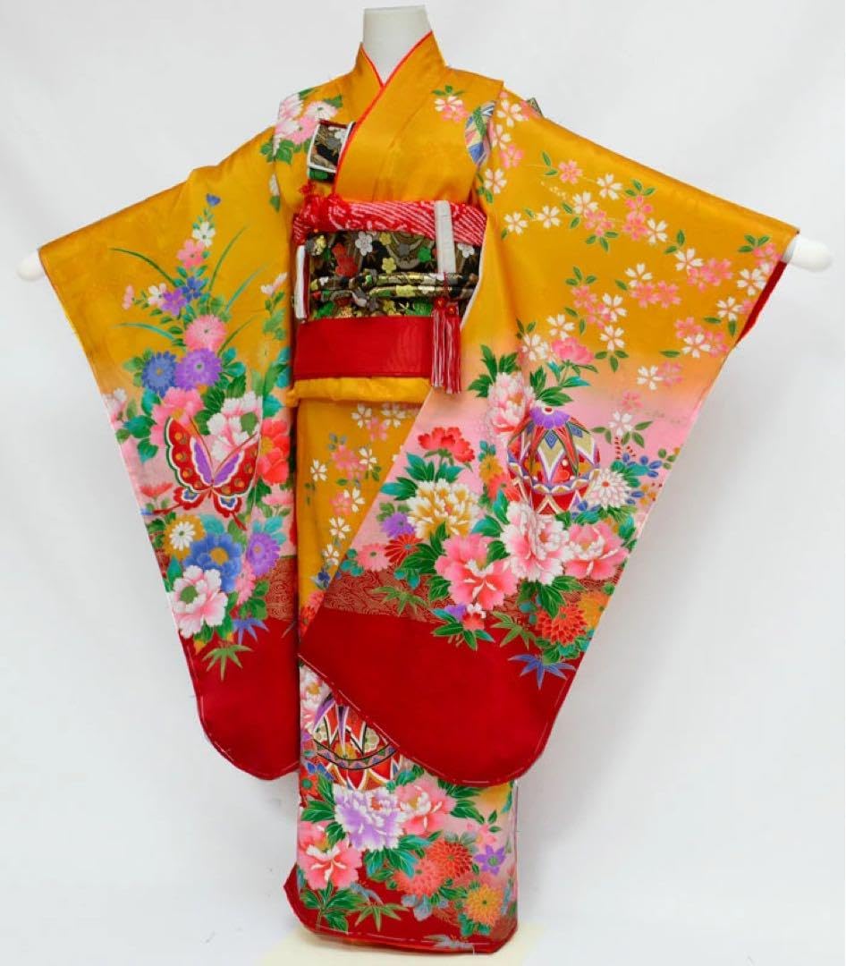 お買い得正絹♡七五三　7歳　女の子　セット　一式　山吹 お買い得正絹♡七五三 7歳 女の子 セット 一式 山吹