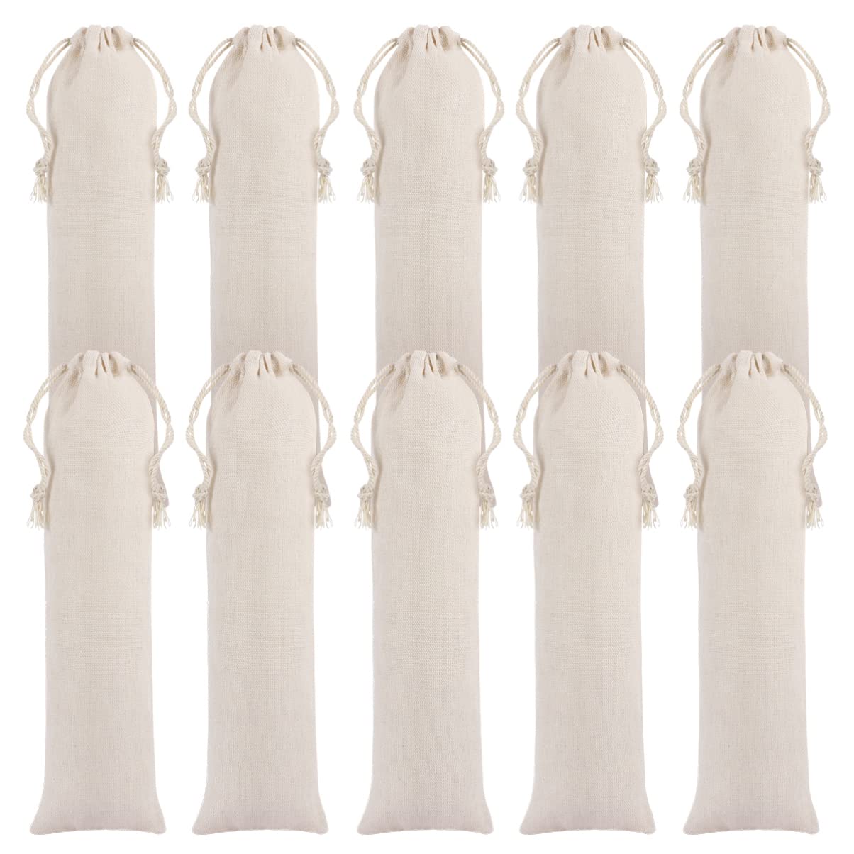 Hemoton 30Pcs Straw Travel Carrying Case Cotton and Linen Pouch Bag Portable Travel Cutlery Bag for Stainless Steel Drinking Straws Cutlery Fork Spoon Storage