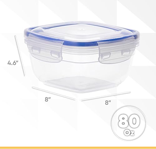 Miniatura 2 de Superio Recipientes herméticos para almacenamiento de alimentos con tapas a prueba de fugas para despensa, refrigerador, 10 tazas, 80 onzas, sin