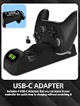 Controller Charging Dock Stand for PlayStation 5 DualSense, Nintendo Switch Pro & Switch 2, Xbox Series X|S Google Stadia Dual USB-C Charger Orzly Design – Great Gamers Gift